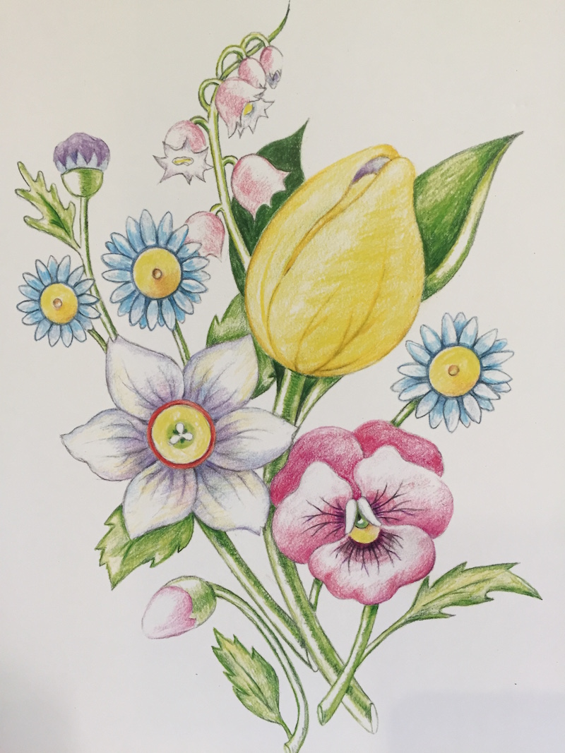 Flower Drawing With Colored Pencils Drawing a bouquet of flowers with colored pencils 1 day workshop. flower drawing with colored pencils